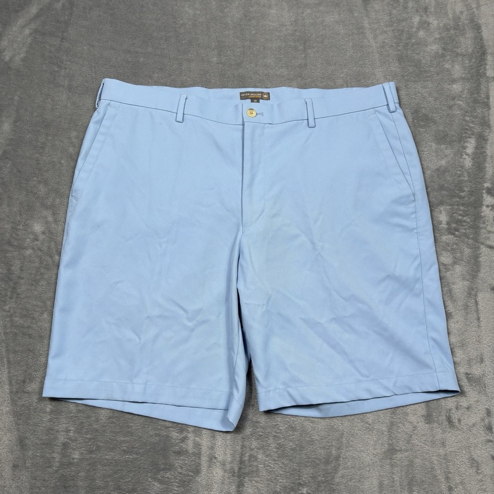 Peter Millar Shorts Mens 36 Blue Salem High Drape Performance Golf Chino